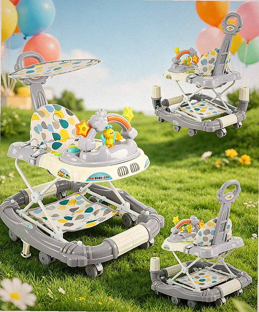 OYAJIA 4 in1 Lauflernhilfe Babywalker Spiel- und Lauflernwagen Gehfrei Babywippe