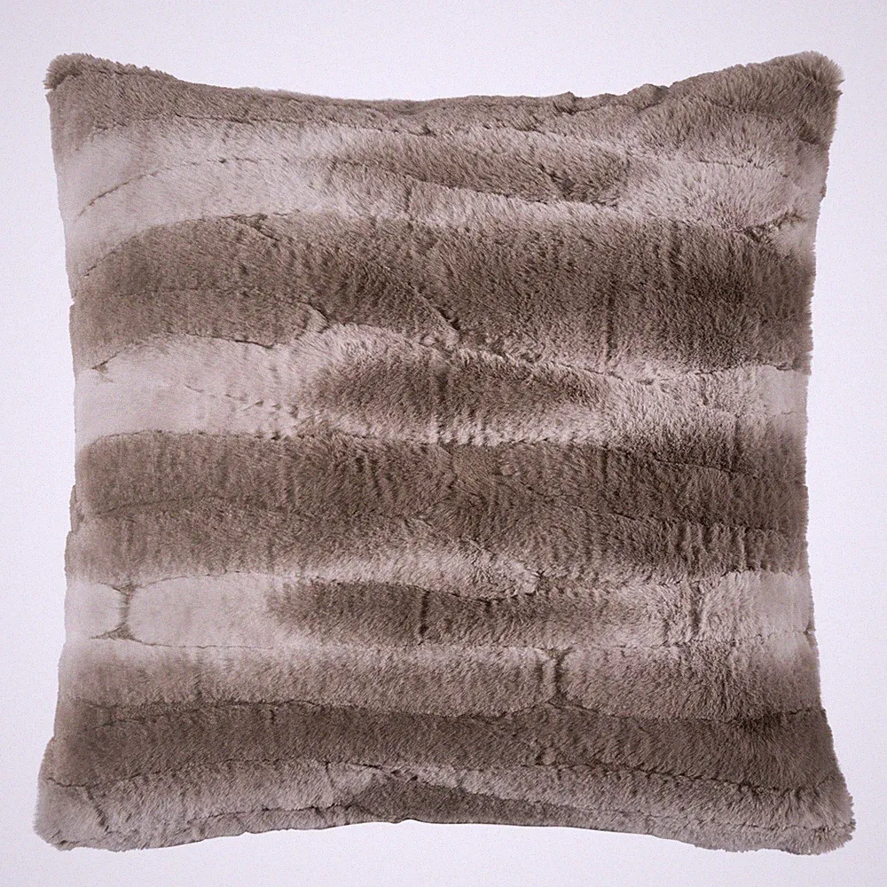 Pad Kissenhülle COZY 45 x 45 cm taupe Kunstfell-Optik mit RV weich plus Füllung