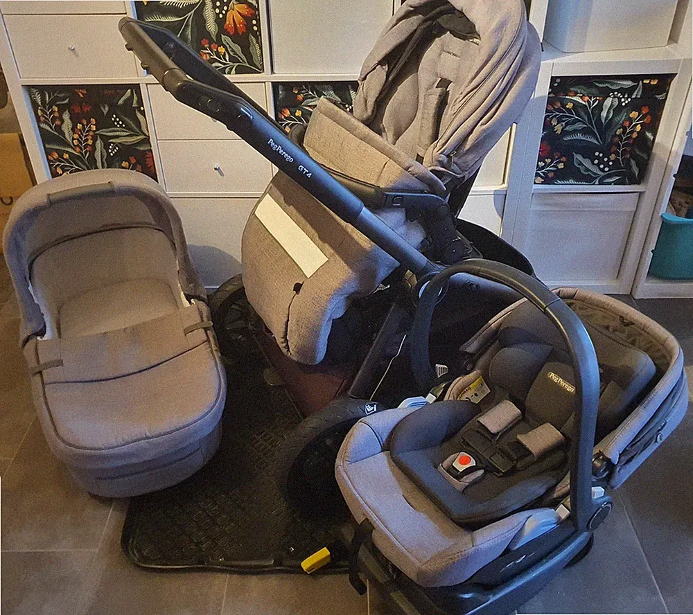 Peg Perego GT4 Kinderwagen 3-in-1 Set – Babywanne, Sportsitz & Babyschale
