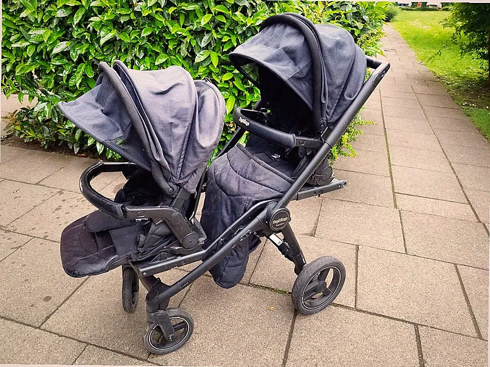 peg perego Tween Duette doppelkinderwagen mit 1x Extra maxi cosi adapter