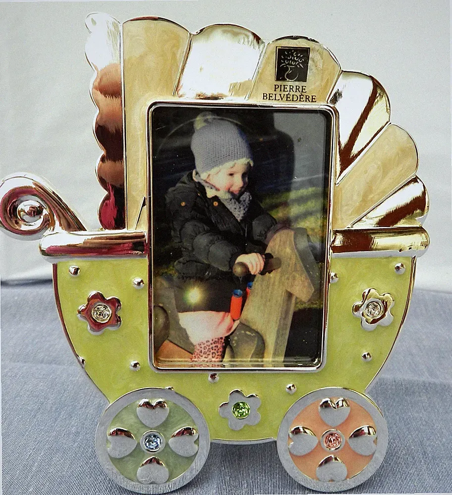 Pierre Belvérdère Bilderrahmen Kinderwagen, versilbert