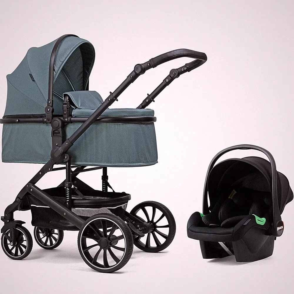 Pixini Kalani Kinderwagen Set 3in1 glossy petrol