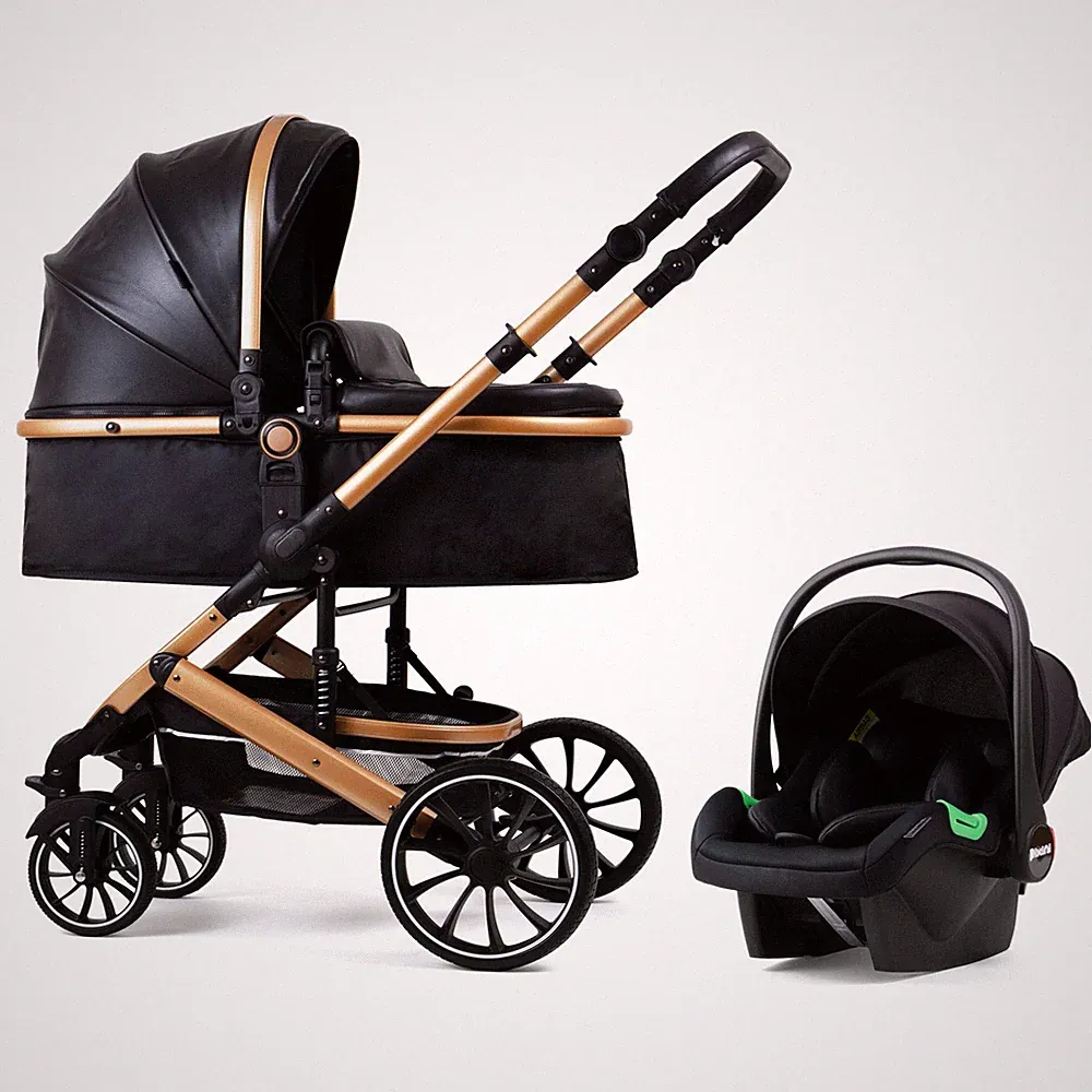 Pixini Kinderwagen Kalani 3in1 schwarz / gold