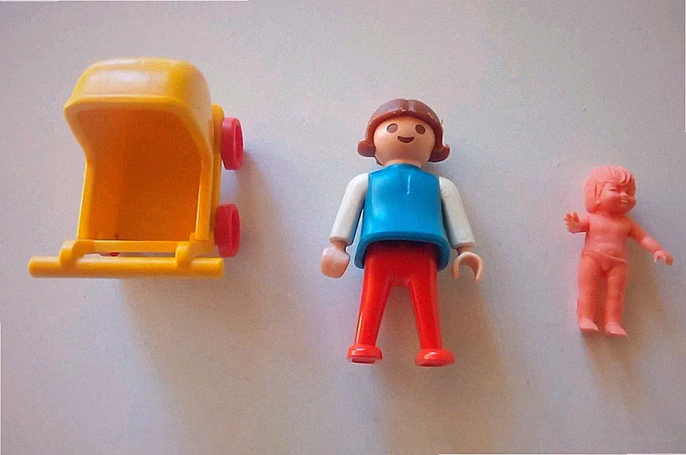 Playmobil© Puppenwagen gelb Räder rot Kind mit Puppe Kinderzimmer 3357 Zubehör❗
