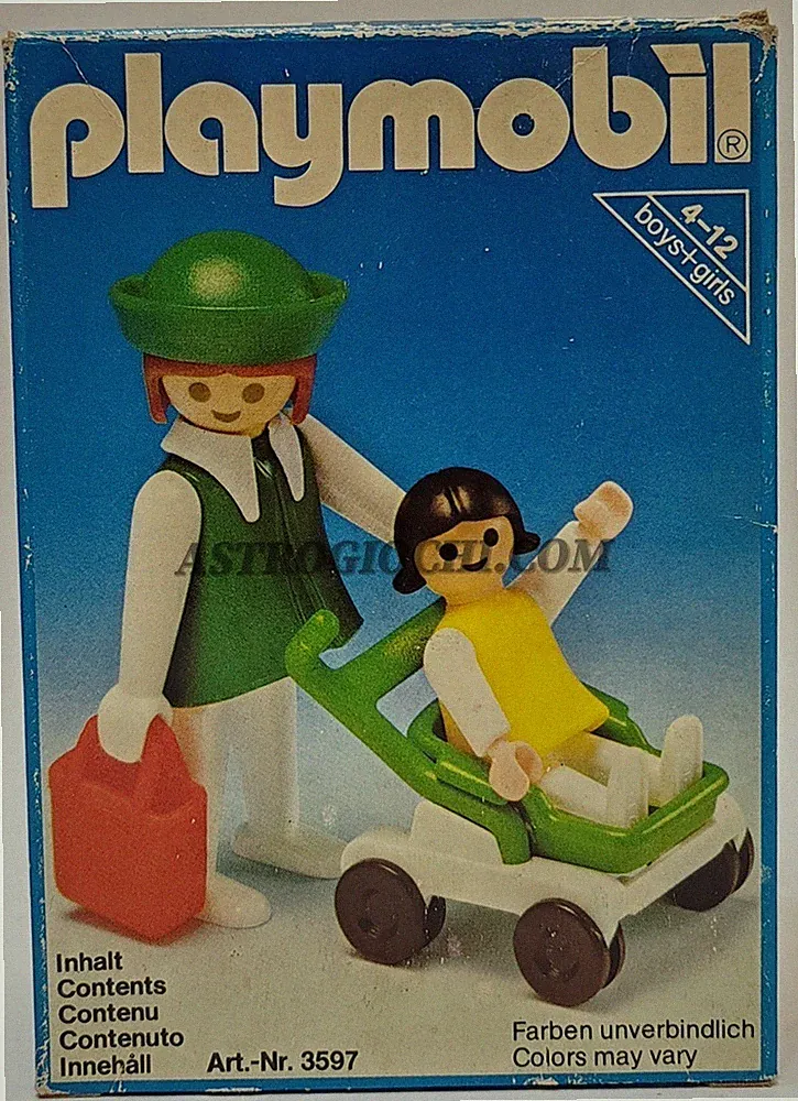 PLAYMOBIL SYSTEM 3597 MAMA KINDERWAGEN KINDERWAGEN VINTAGE '80 NEU IN BOX GEOBRA