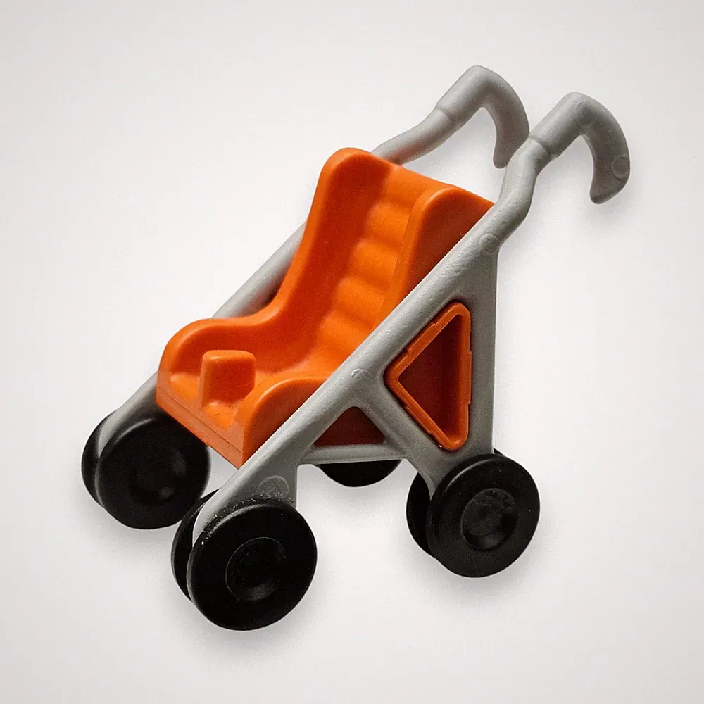 Playmobil Zubehör Kinderwagen Buggy Orange Grau Ersatzteil Fahrzeugwagen