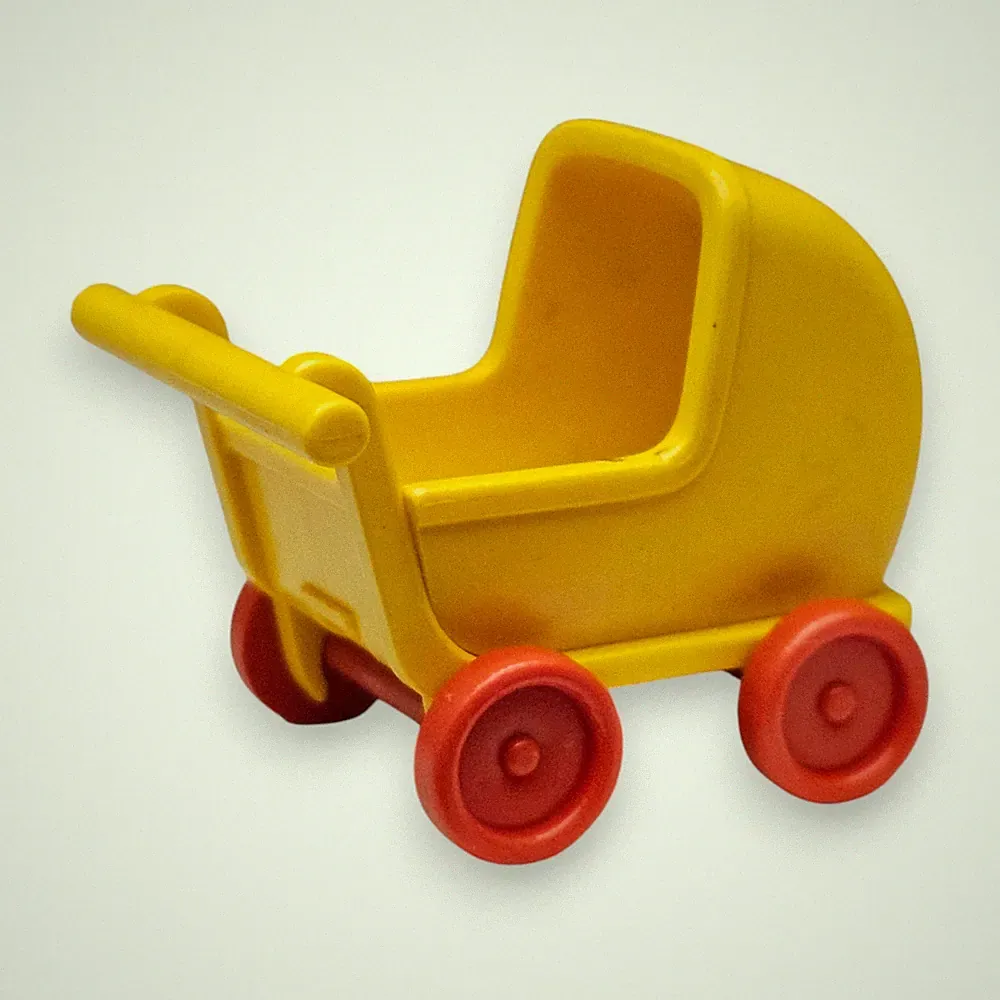 Playmobil Zubehör Kinderwagen Gelb Rot Puppenwagen Rollwagen Fahrzeug