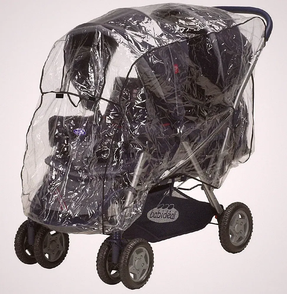 Playshoes Kinder Universal-Regen-Verdeck für Geschwisterwagen Transparent