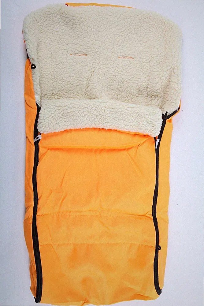 point-kids Baby-Fußsack Fußsack für Kinderwagen aus Lammfell gelb