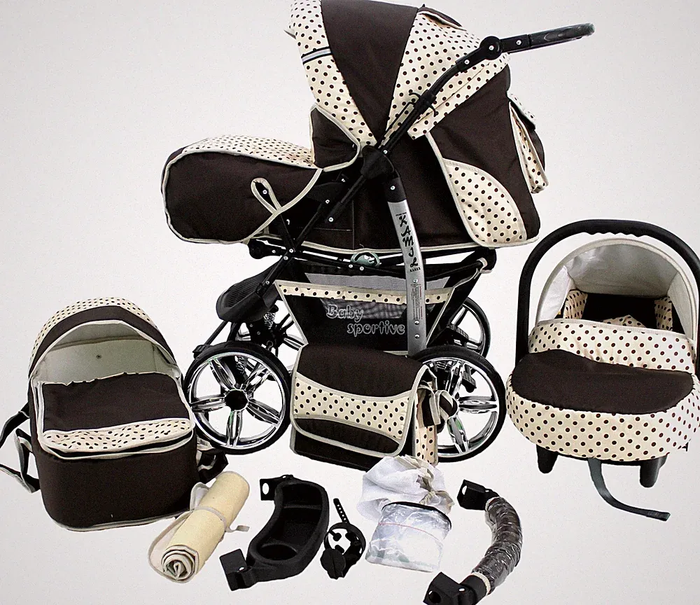Premium Kombikinderwagen 3in1 mit Autositz & Zubehör für Komfort und Sicherh