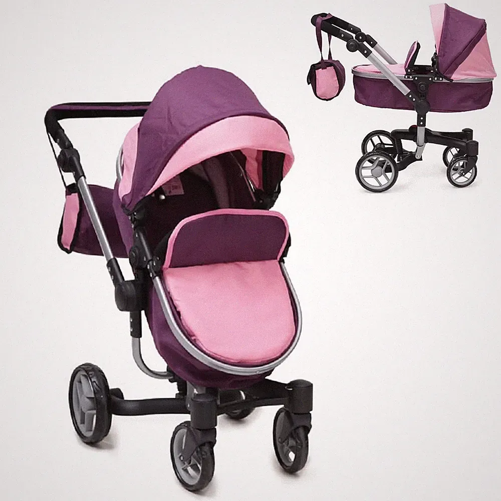 Puppenbuggy, Puppenwagen Violette 9694 zusammenklappbar, Schwenkräder vorne