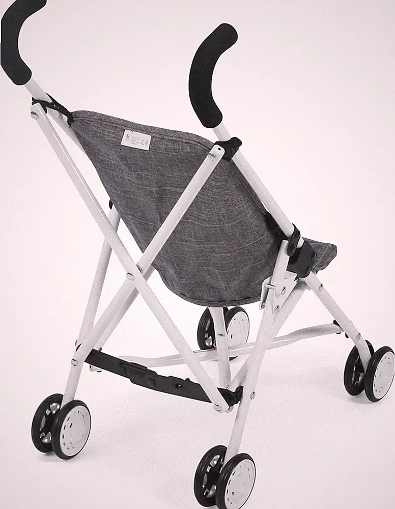 Puppenbuggy Roma Puppenwagen Mini-Buggy Jeans Grau Kinderwagen Spielzeug