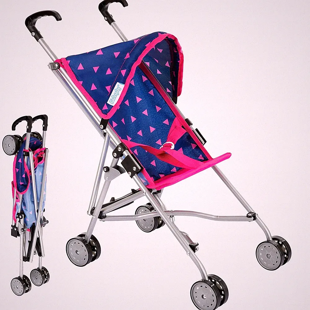 Puppenwagen Buggy klappbar leicht mit Sicherheitsgurt und Verdeck