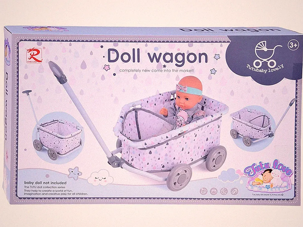 Puppenwagen Puppen Buggy Spielzeug-Wagon Bollerwagen Transportwagen Kinderwagen