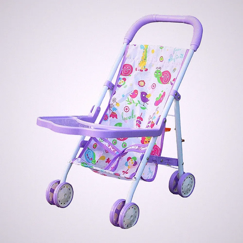 Puppenwagen-Spielzeug Koordination Doppelreihe Räder Simulation Kinderwagen