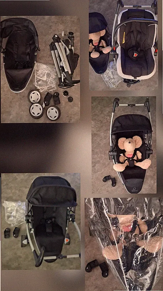 Quinny Zapp Xtra Buggy Kinderwagen Silber Adapter für Babyschale Maxi-Cosi Regen