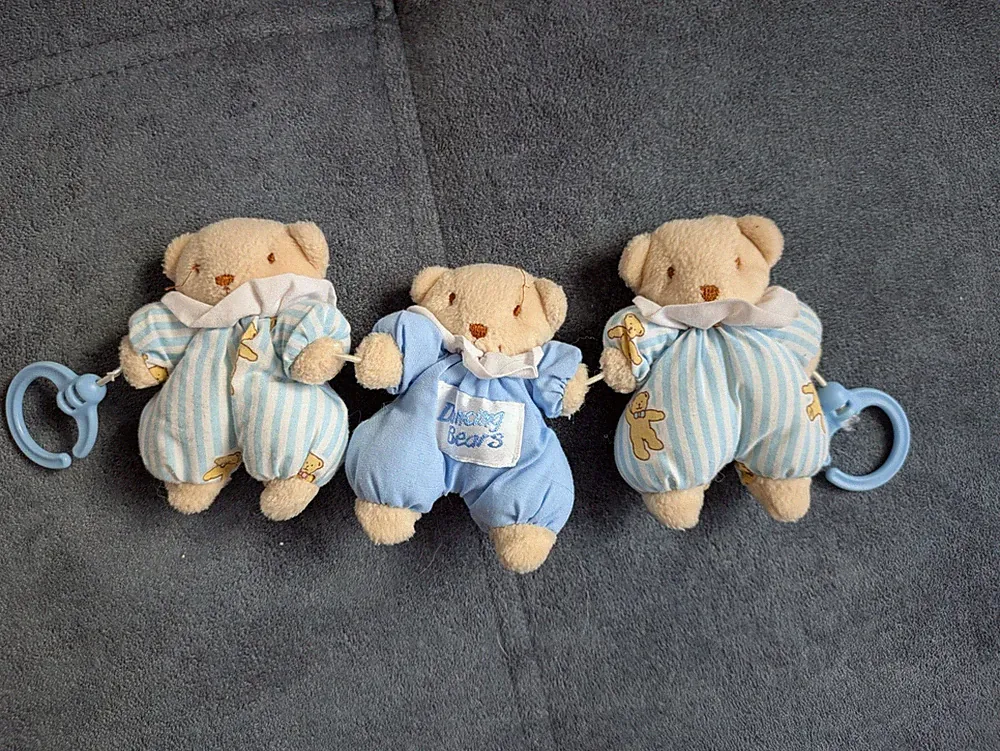RARE Dancing Bears Kinderwagenkette mit Rassel