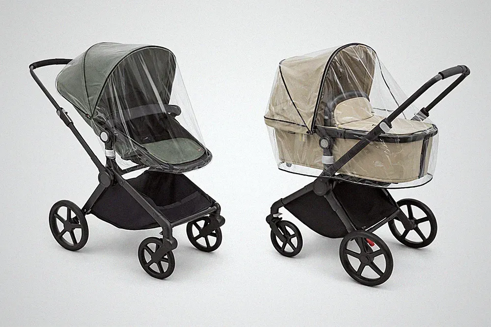 Regenschutz für Bugaboo Fox Cub Kinderwagen, Made in UK, supersoft PVC, Reißverschluss