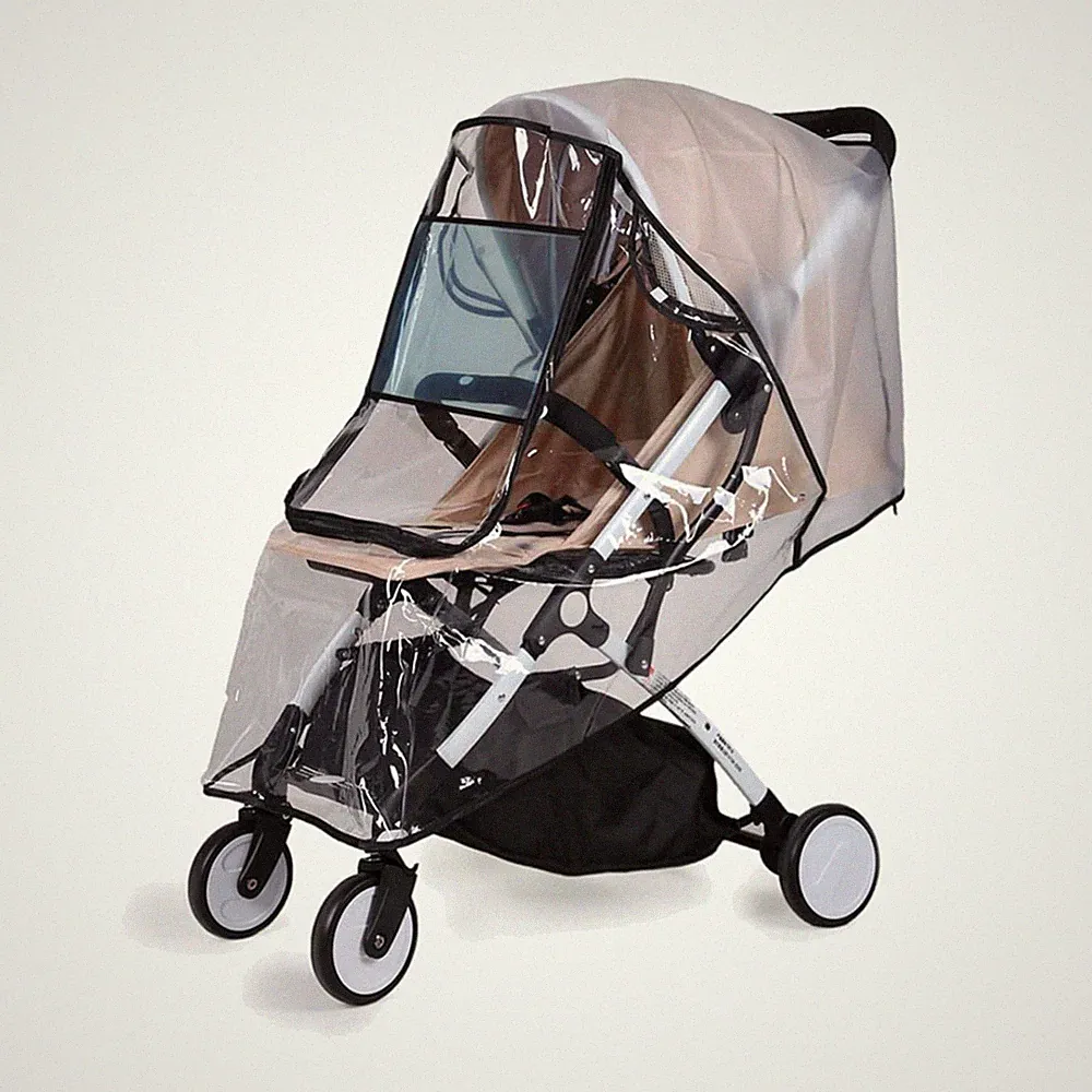 Regenschutz Kinderwagen Buggy Bequemes Zugangsfenster Schwarz