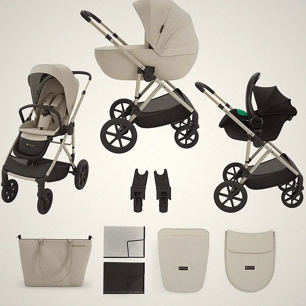 Reisesystem Kinderkraft Prime 3 Mink Pro Sand Dune 3 in 1 Kinderwagen