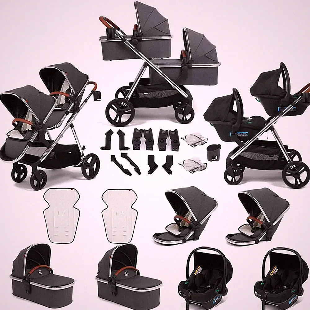 Reisesystem Puggle Memphis Duo Platinum Grey Luxe 3-in-1