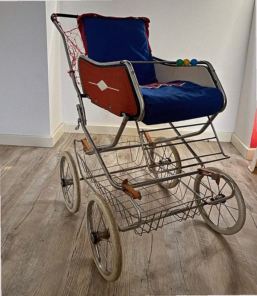 Retro Kinder- / Puppenwagen Metallgestell || Deutsche Werkstätten Hellerau