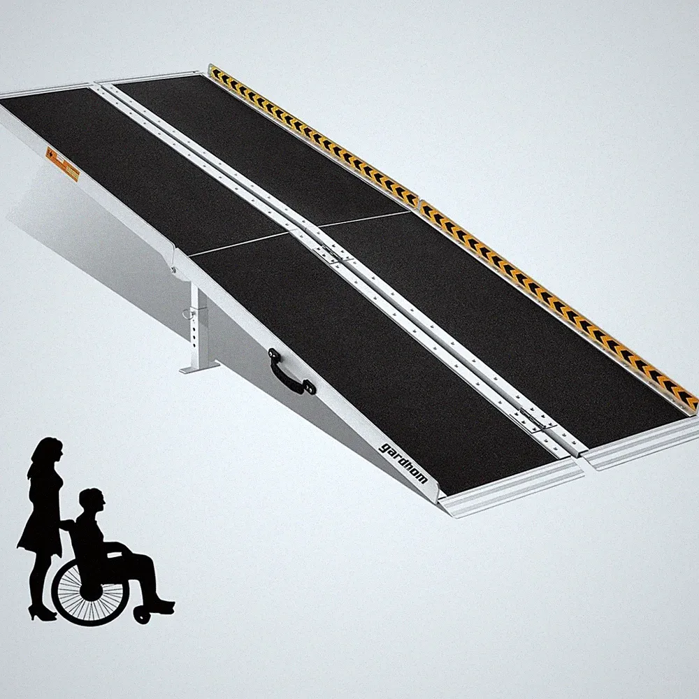 Rollstuhlrampe 183cm 362kg Aluminium klappbar antirutsch für Heim und Mobil