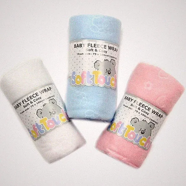 Rosa oder blau Neugeborenes Baby Säugling Jungen Mädchen weicher Fleece Bezug Decke Buggy Kinderwagen