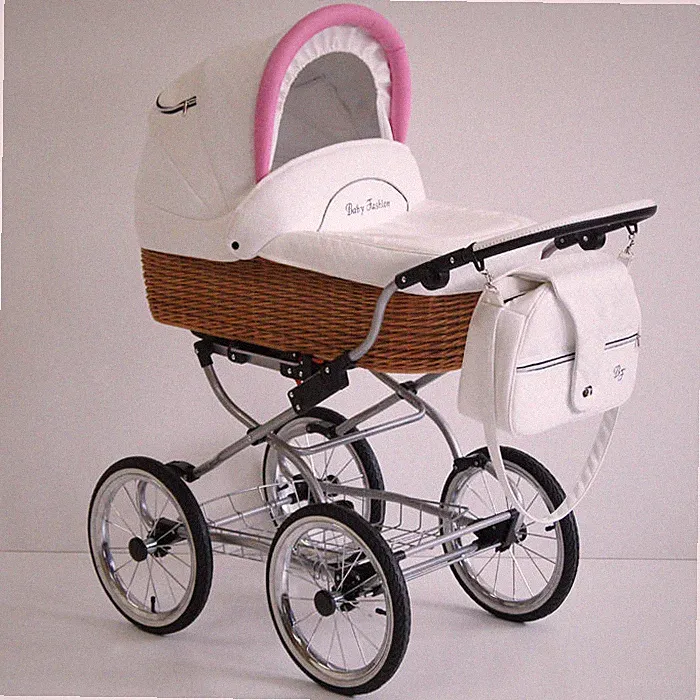 Rot Weidenkorb Babywagen Baby Fashion 3in1 Kinderwagen