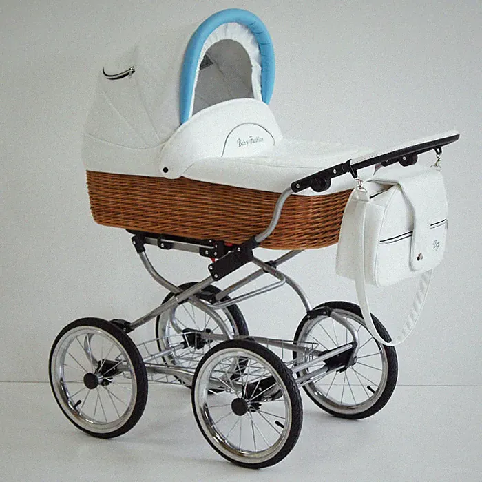 Rot Weidenkorb, Babywagen Baby Fashion 3in1 Trageschale +Buggy + Autositz + Free