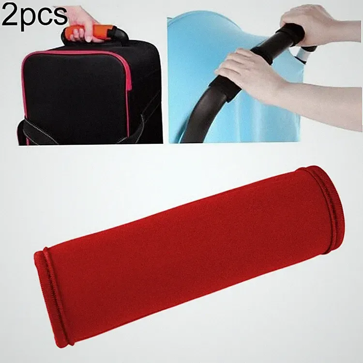 Roter Neopren Gepäckgriff Wickelgriff für Koffer, Kinderwagen, Trolley - 2er Pack