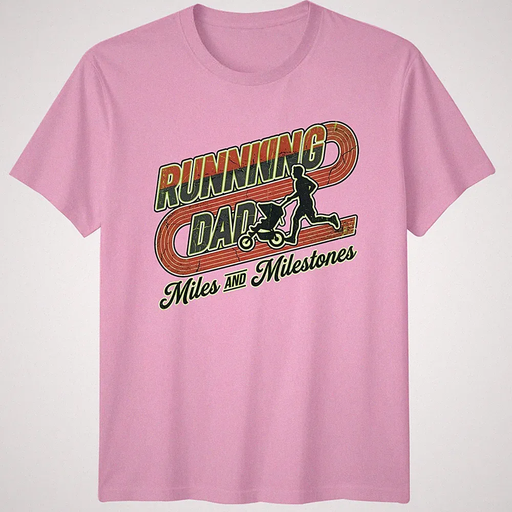 Running Dad Miles And Milestones Herren T-Shirt Kinderwagen Jogger Vatertag