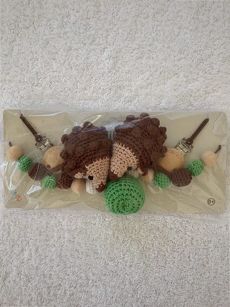 S035 - Sindibaba - Kinderwagenkette - Igel - braun/grün - Neu