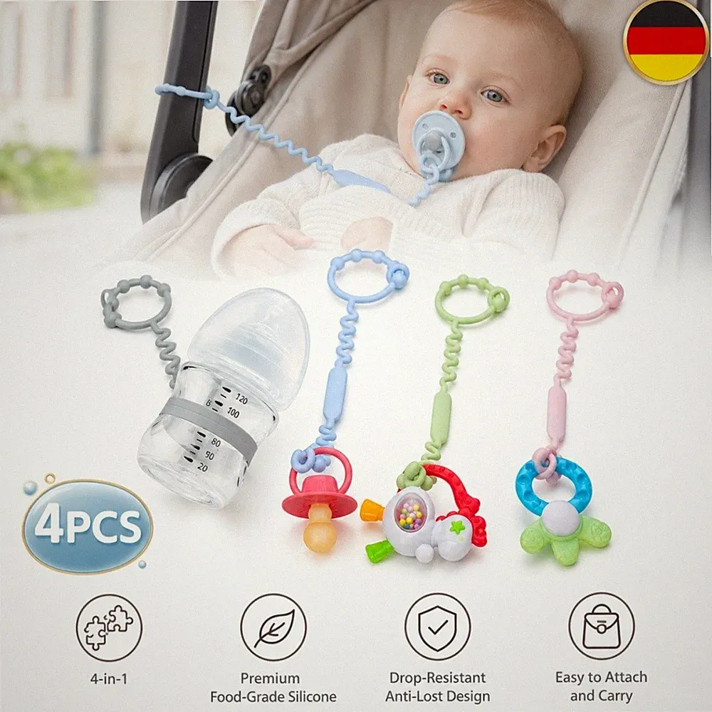 Schnullerkette Wunschname Multifunktional Anti-Rutsch Kinderwagen Schnuller