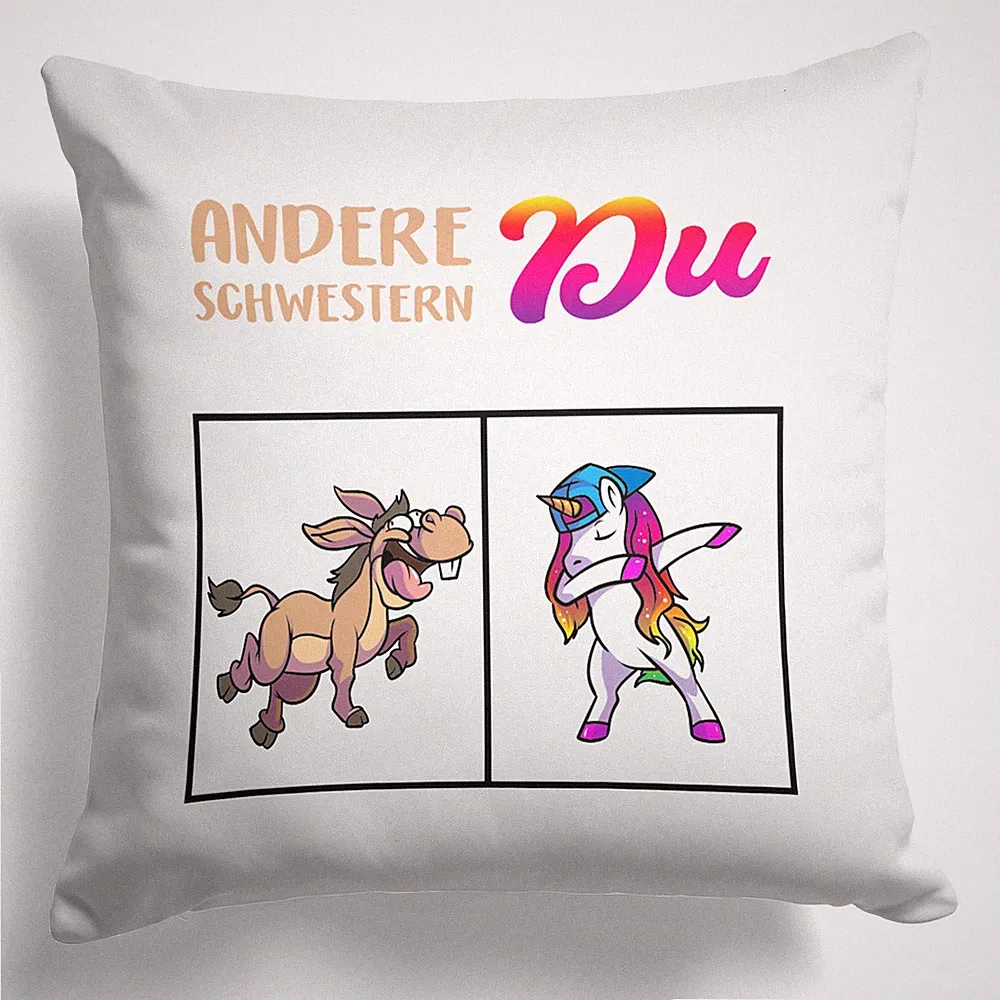 Schwester Geschenk Geburtstag Weihnachten Geschwister Deko Kissen Frauen Mä
