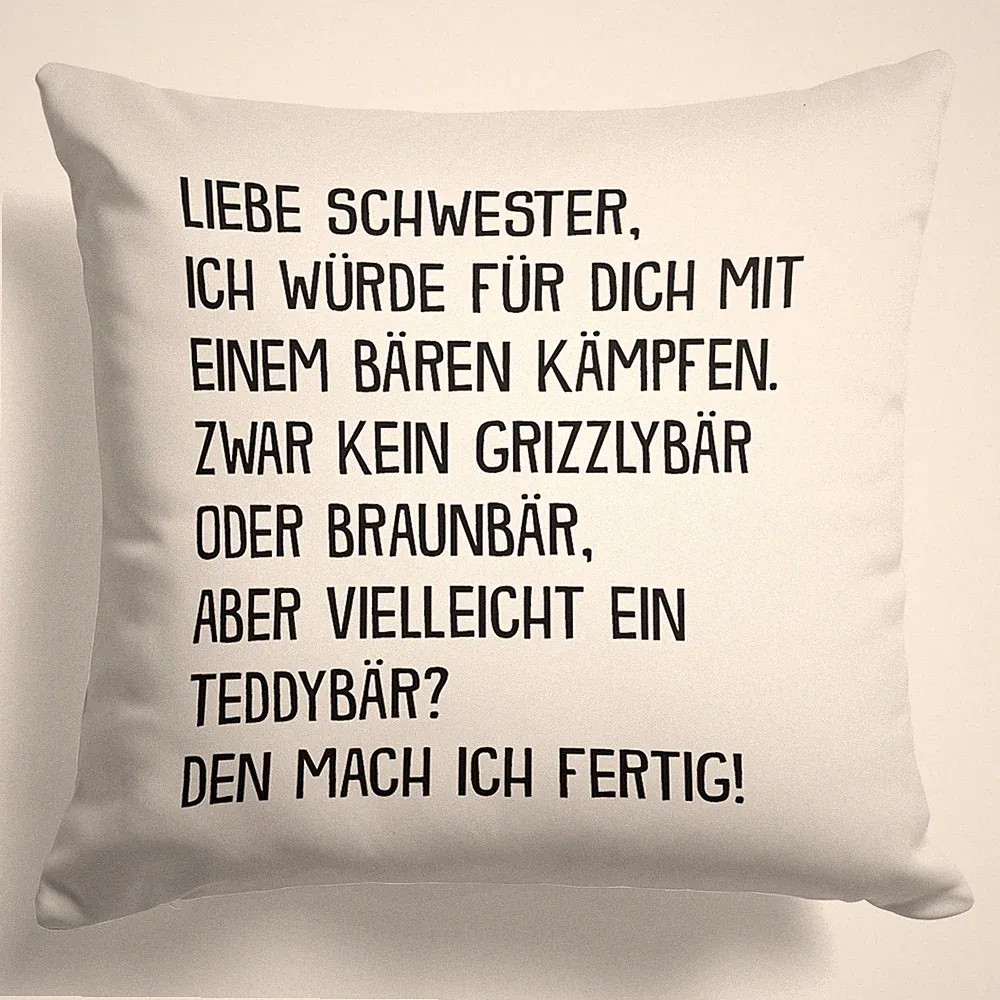 Schwester Geschenk Geburtstag Weihnachten Geschwister Deko Kissen Frauen Mädchen