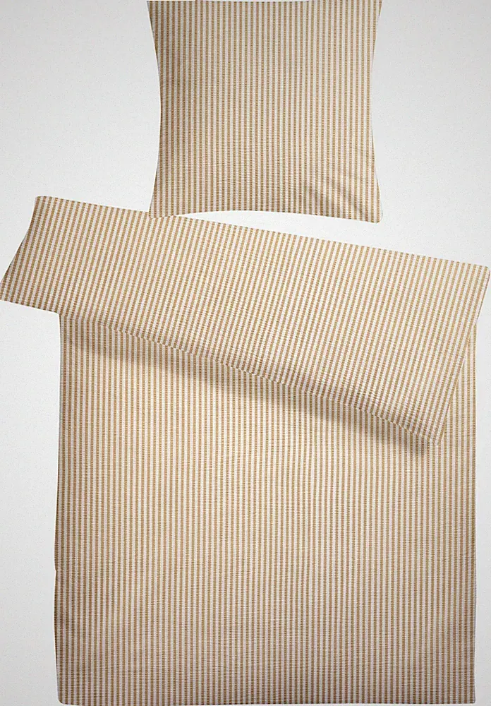 Seersucker Bettwäsche 135x200 Sommer Bettwäsche Bügelfrei Bettbezug gestreift