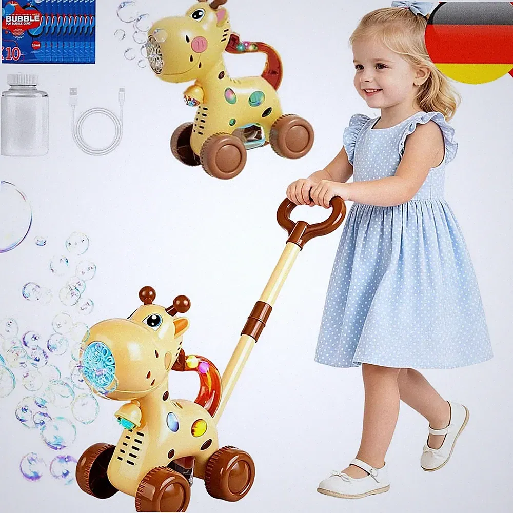Seifenblasenmaschine Kinderspielzeug, Giraffen Seifenblasen Wagen für Kinder DHL