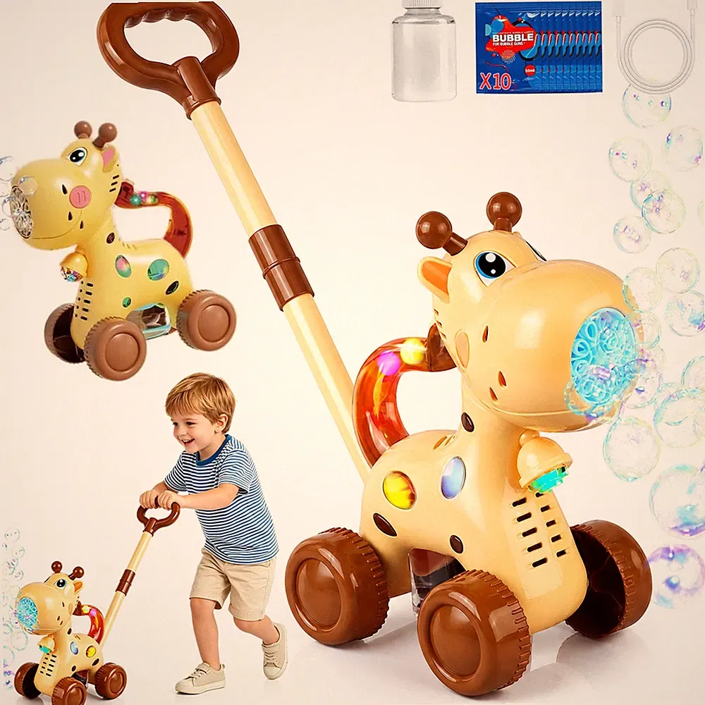 Seifenblasenmaschine Kinderspielzeug, Giraffen Seifenblasen Wagen für Kinder NEU
