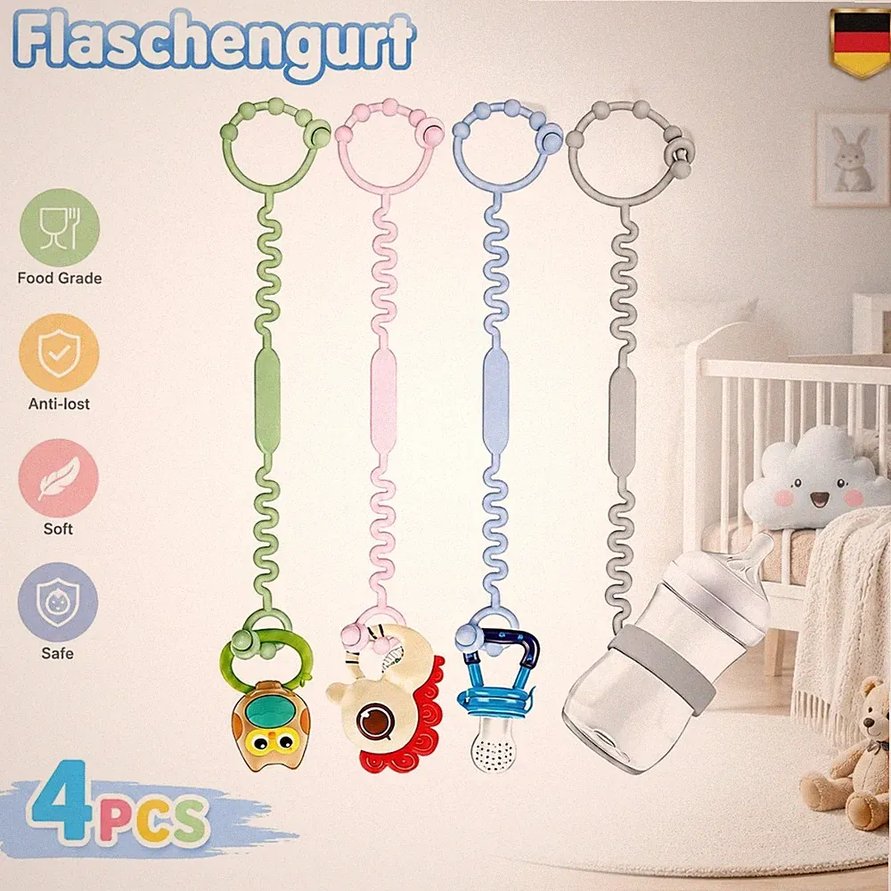 Silikon Schnullerkette Baby Spielzeug Halter BPA Frei Kinderwagen Zubehör Set