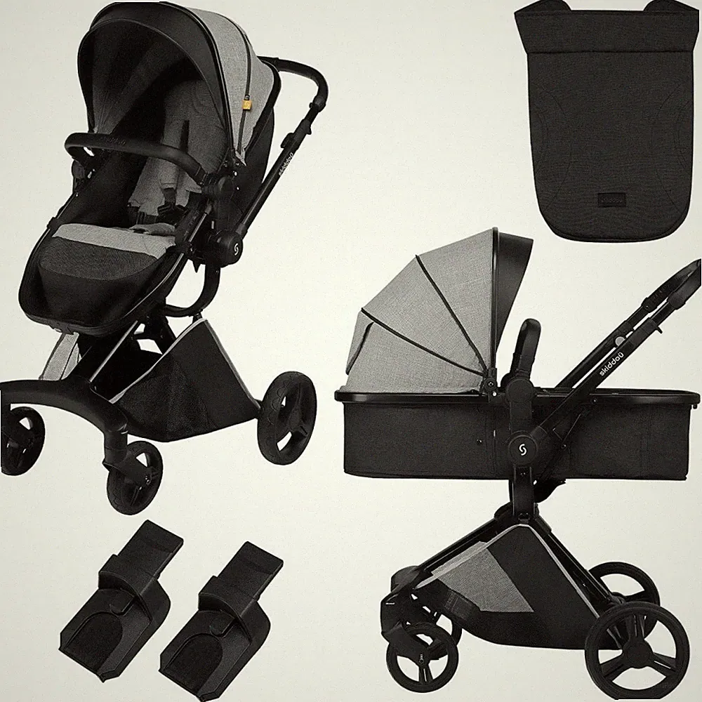 skiddoü Kinderwagen 2 in 1 Nasjo, leichter Buggy und Babywanne, Aluminiumrahmen