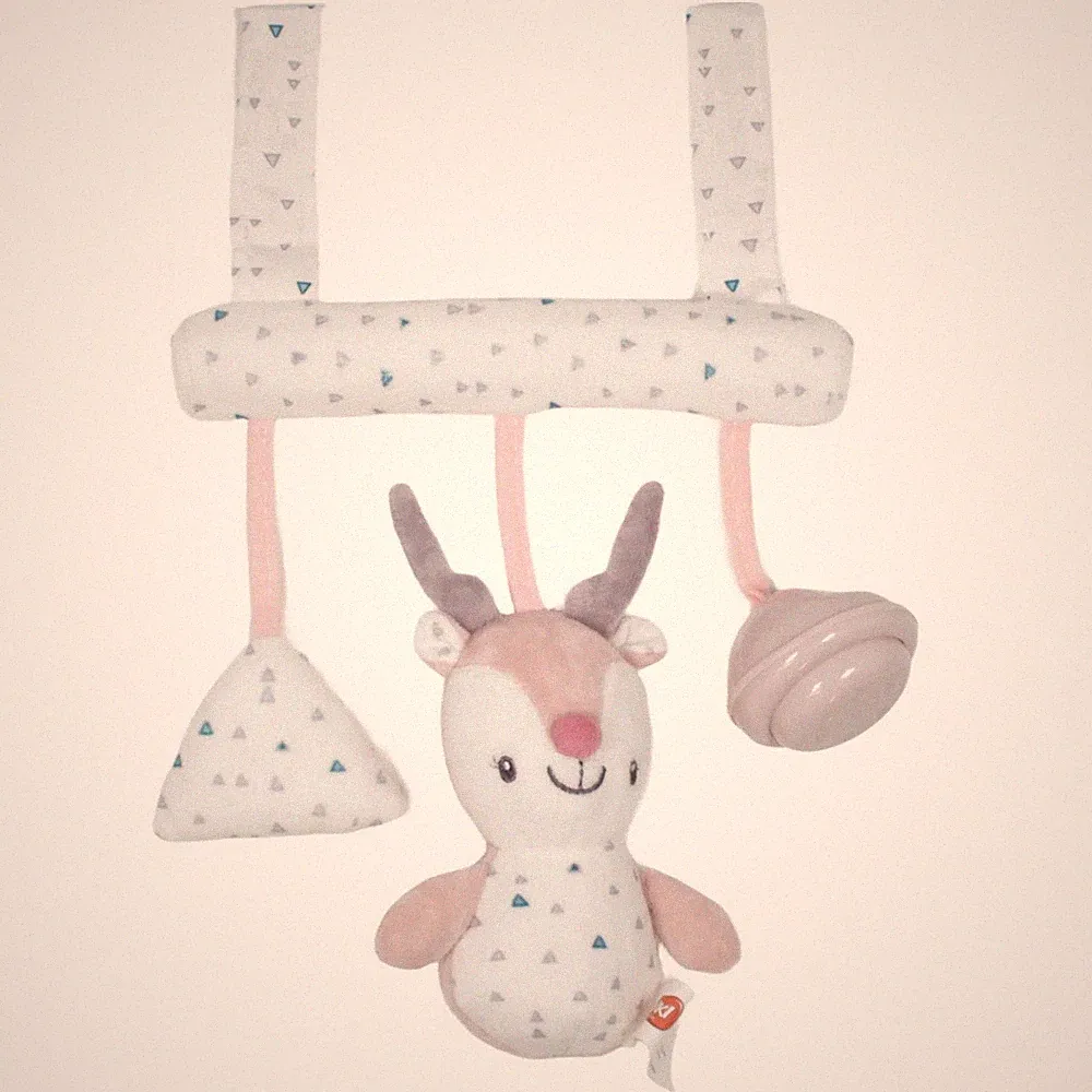 Smiki Kinderwagen-Kette Rentier 28x19 cm Weiß Rosa Gebraucht