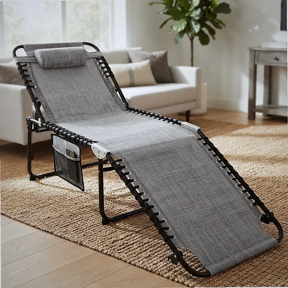 Sonnenliege Sunset Gray klappbar 4-fach verstellbar Gartenliege