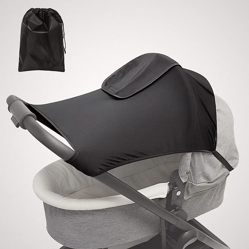 Sonnensegel für Kinderwagen UV-Schutz 50+ mit Ziehseil Buggy Sonnenschutz