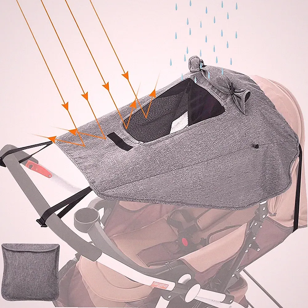 Sonnensegel Kinderwagen UV Schutz 50+ Universal Staubdicht Winddicht Buggy