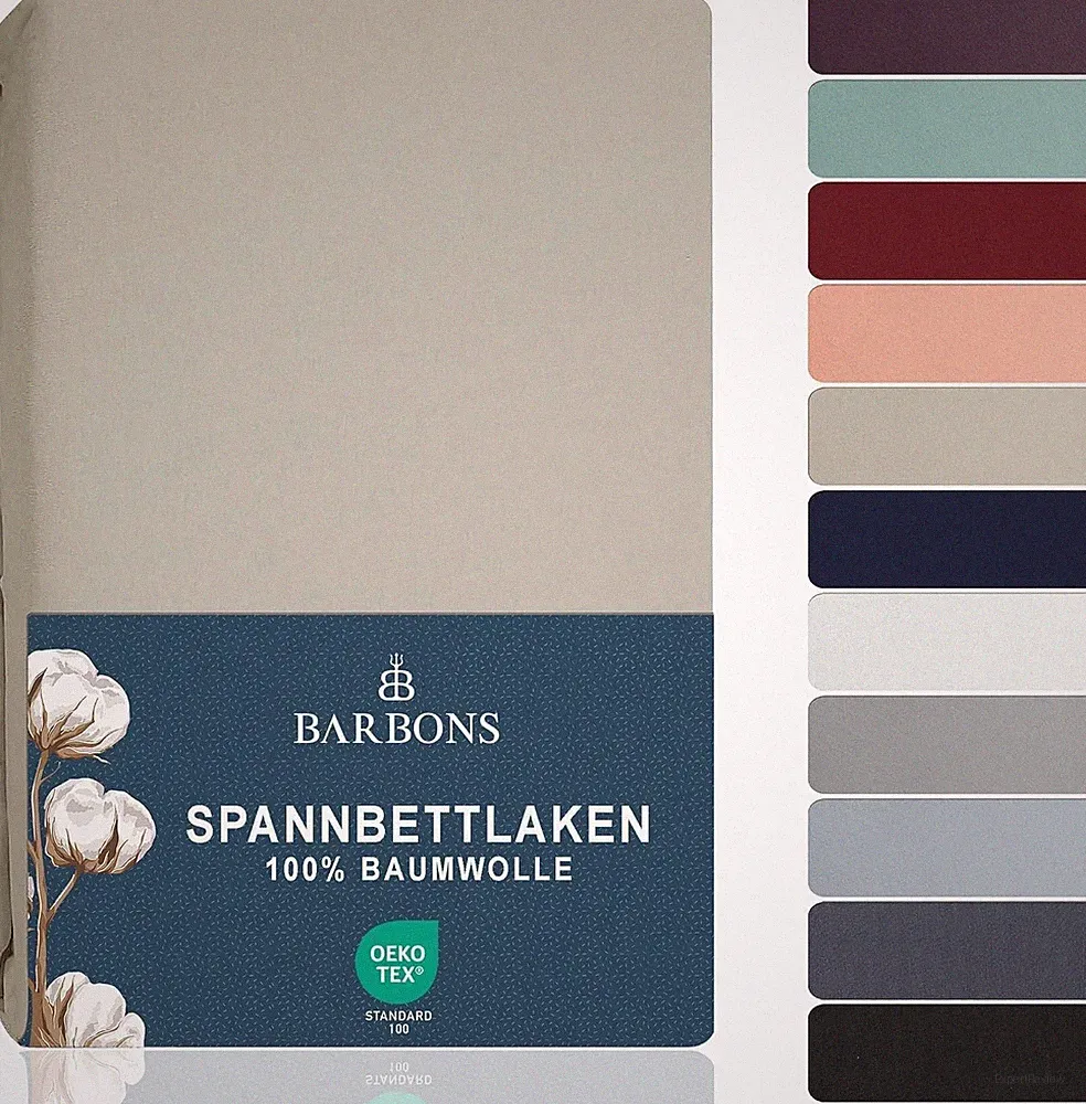 Spannbettlaken Jersey 100% Baumwolle Spannbettuch 90x200 140x200 160x200 180x200