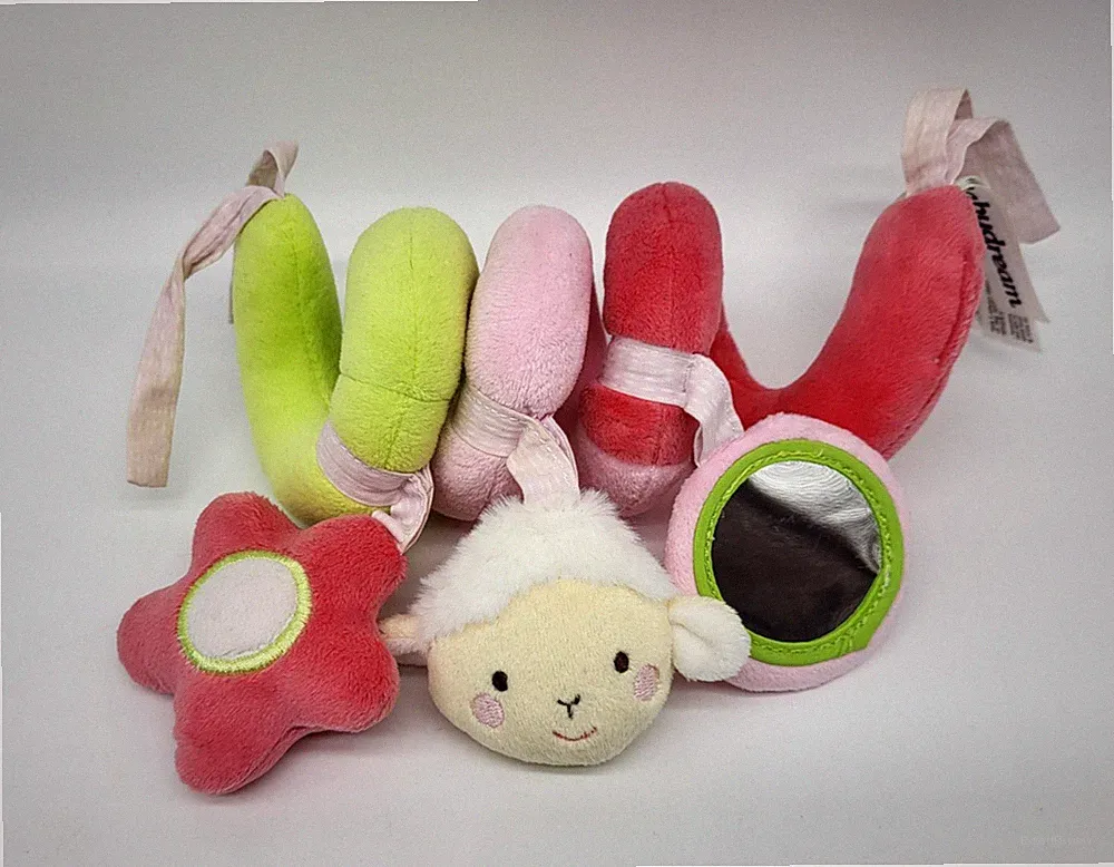 Spielkette für Babyschale / Kinderwagen - Grün Rosa Pink