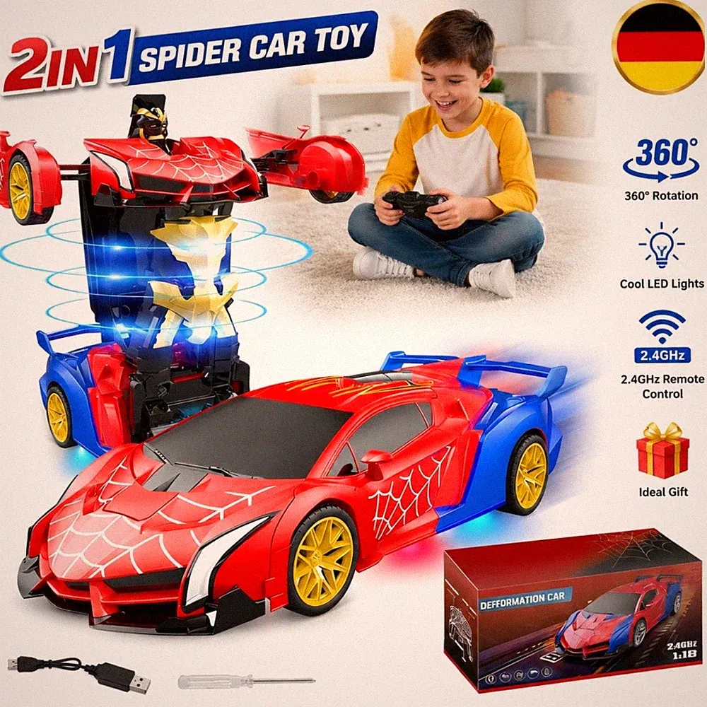 Spielzeug Transformer Auto Rennauto Roboter mit Fernbedienung Motor Wagen kinder