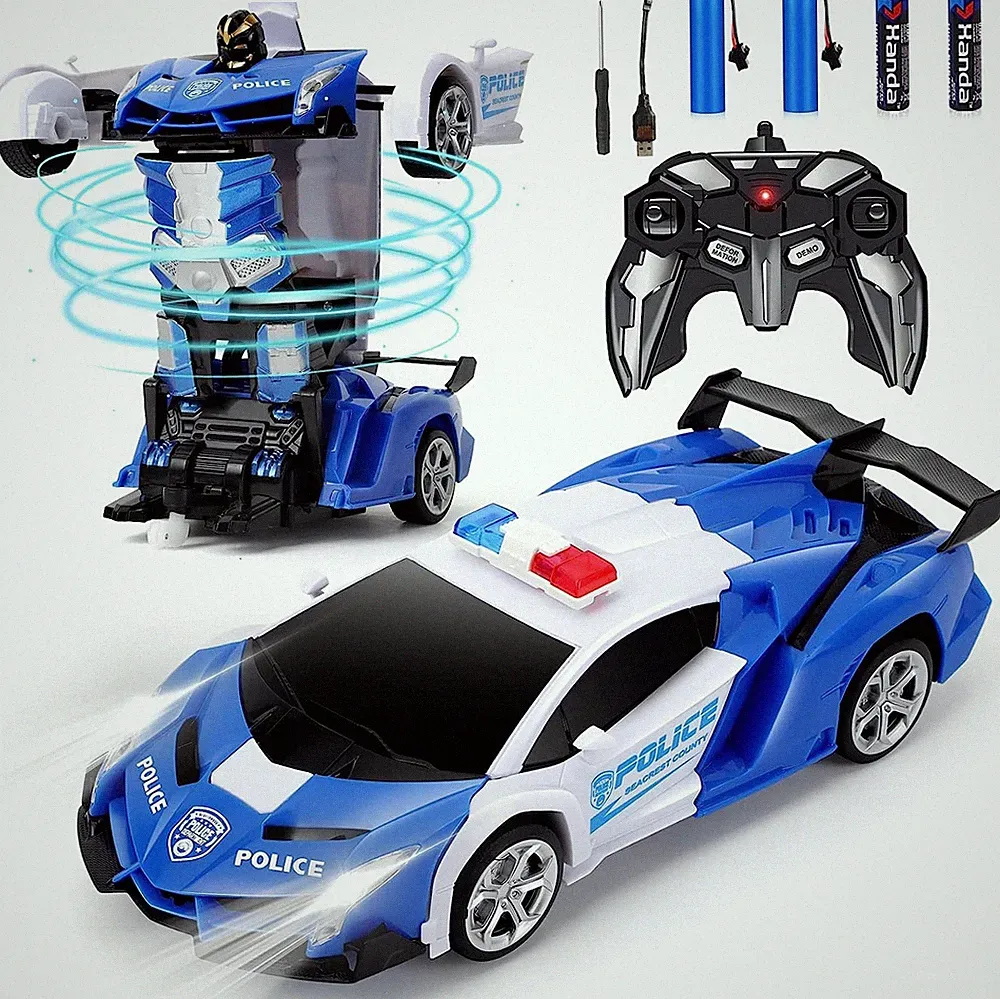 Spielzeug Transformer Auto Rennauto Roboter mit Fernbedienung Motor Wagen kinder