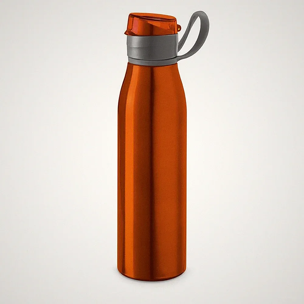 Sportflasche Trinkflasche Wasserflasche aus Aluminium mit Griff und Deckel 650ml